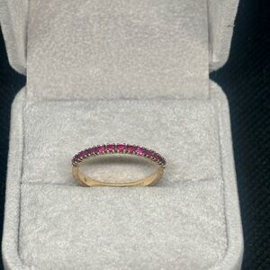 9K Yellow Gold Natural Ruby Ring, size 7